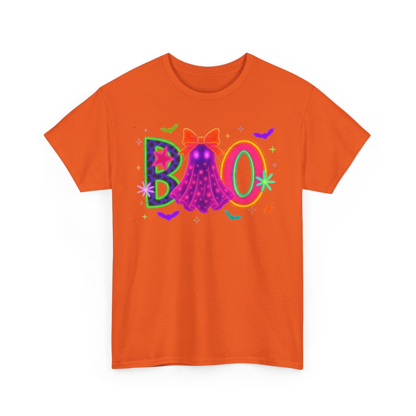BOO Halloween Unisex Heavy Cotton Tee, Funny Costume Shirt, Ghost Party T-Shirt, Spooky Graphic Tee, Fall Seasonal Apparel