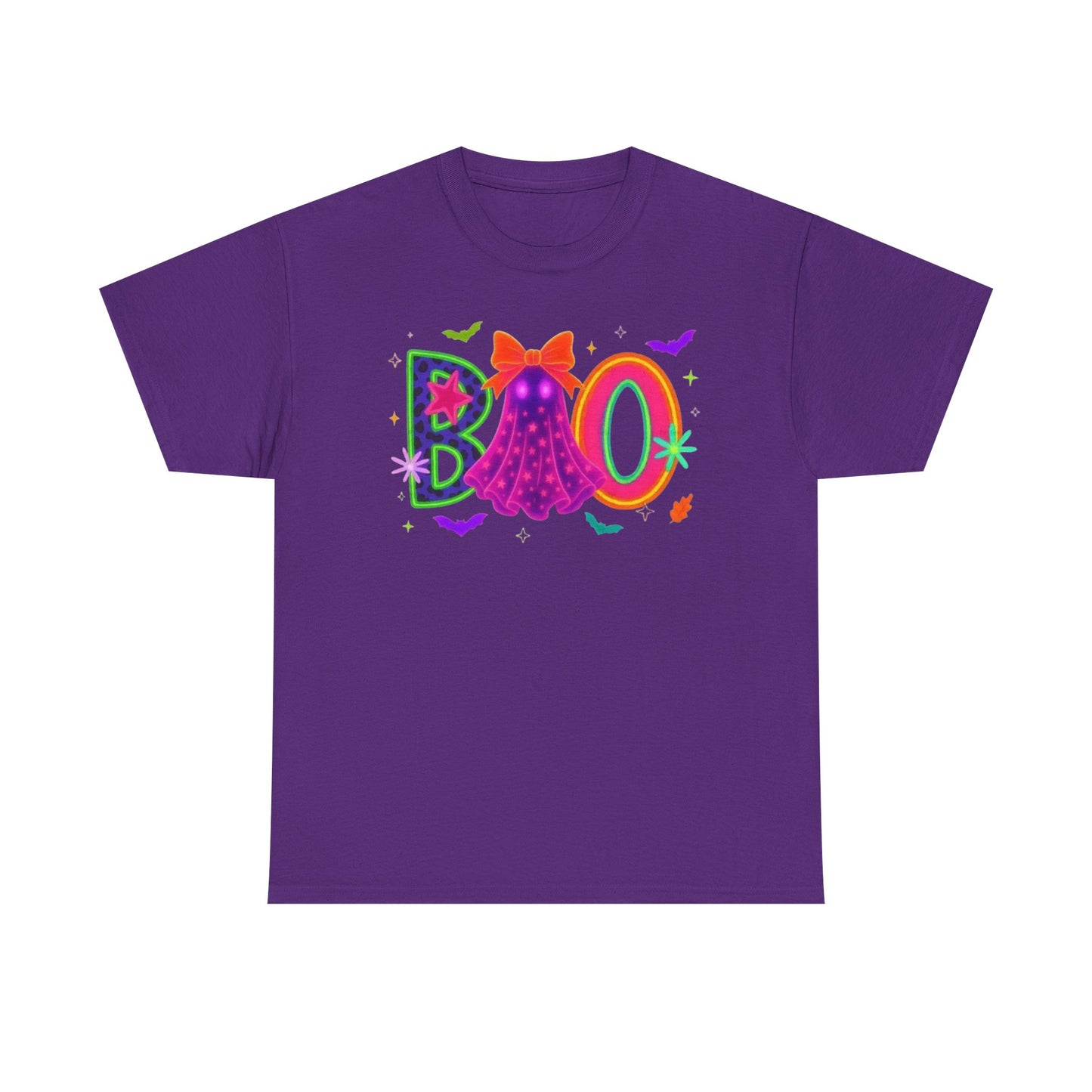 BOO Halloween Unisex Heavy Cotton Tee, Funny Costume Shirt, Ghost Party T-Shirt, Spooky Graphic Tee, Fall Seasonal Apparel