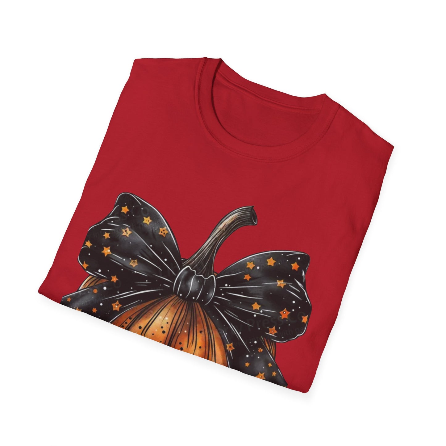 Festive Pumpkin Unisex Softstyle T-Shirt, Fall Fashion Tee, Halloween Shirt, Casual Autumn Wear, Seasonal Gift