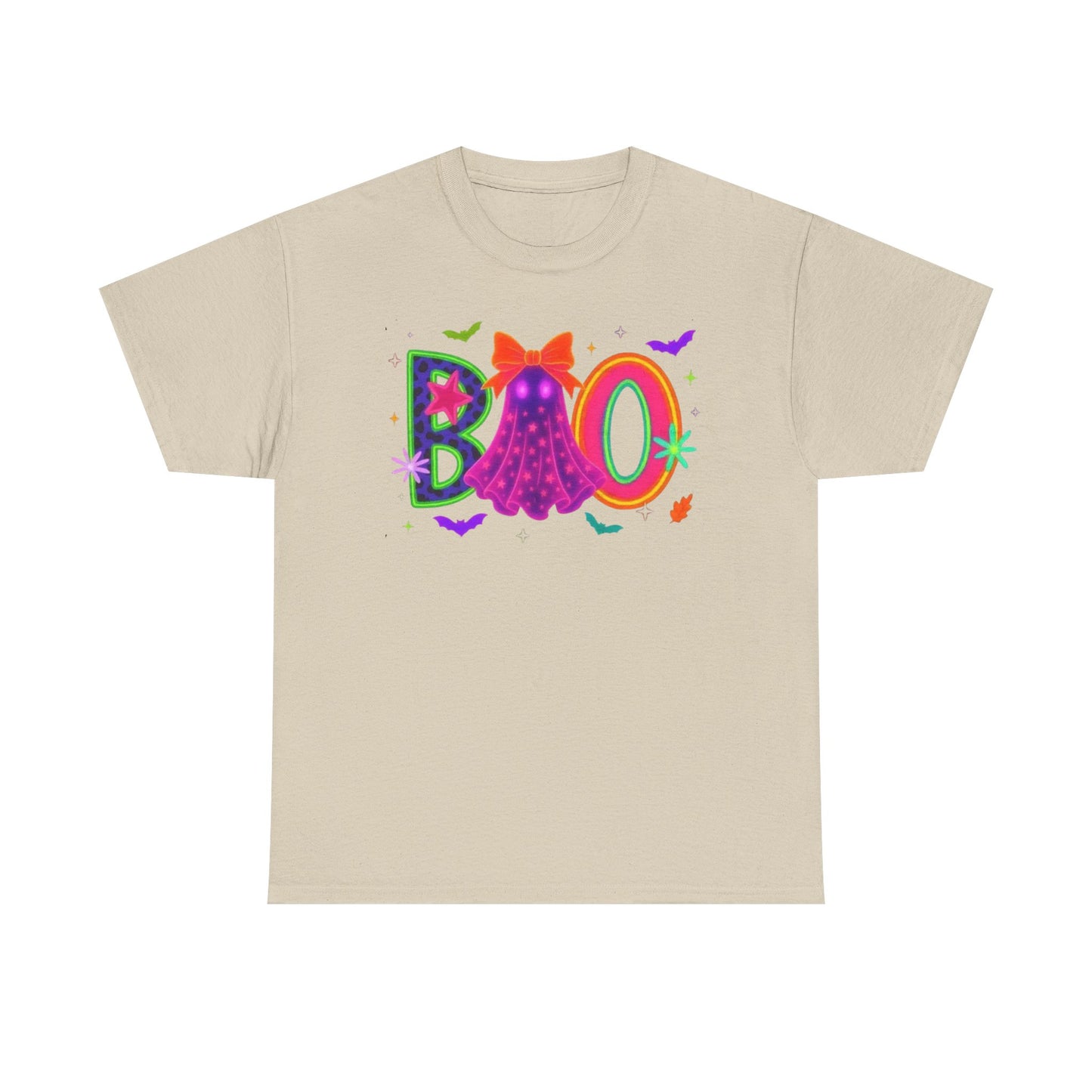 BOO Halloween Unisex Heavy Cotton Tee, Funny Costume Shirt, Ghost Party T-Shirt, Spooky Graphic Tee, Fall Seasonal Apparel