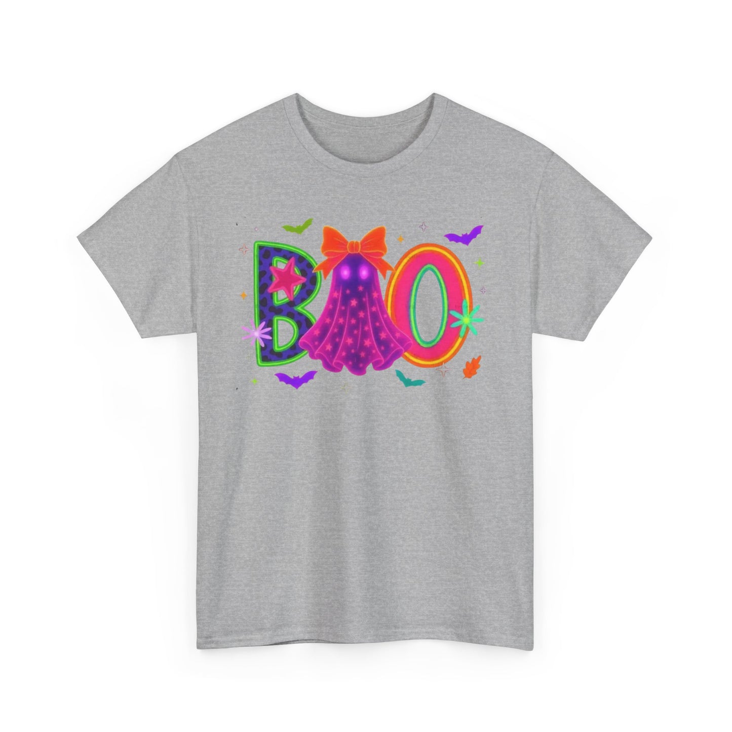 BOO Halloween Unisex Heavy Cotton Tee, Funny Costume Shirt, Ghost Party T-Shirt, Spooky Graphic Tee, Fall Seasonal Apparel