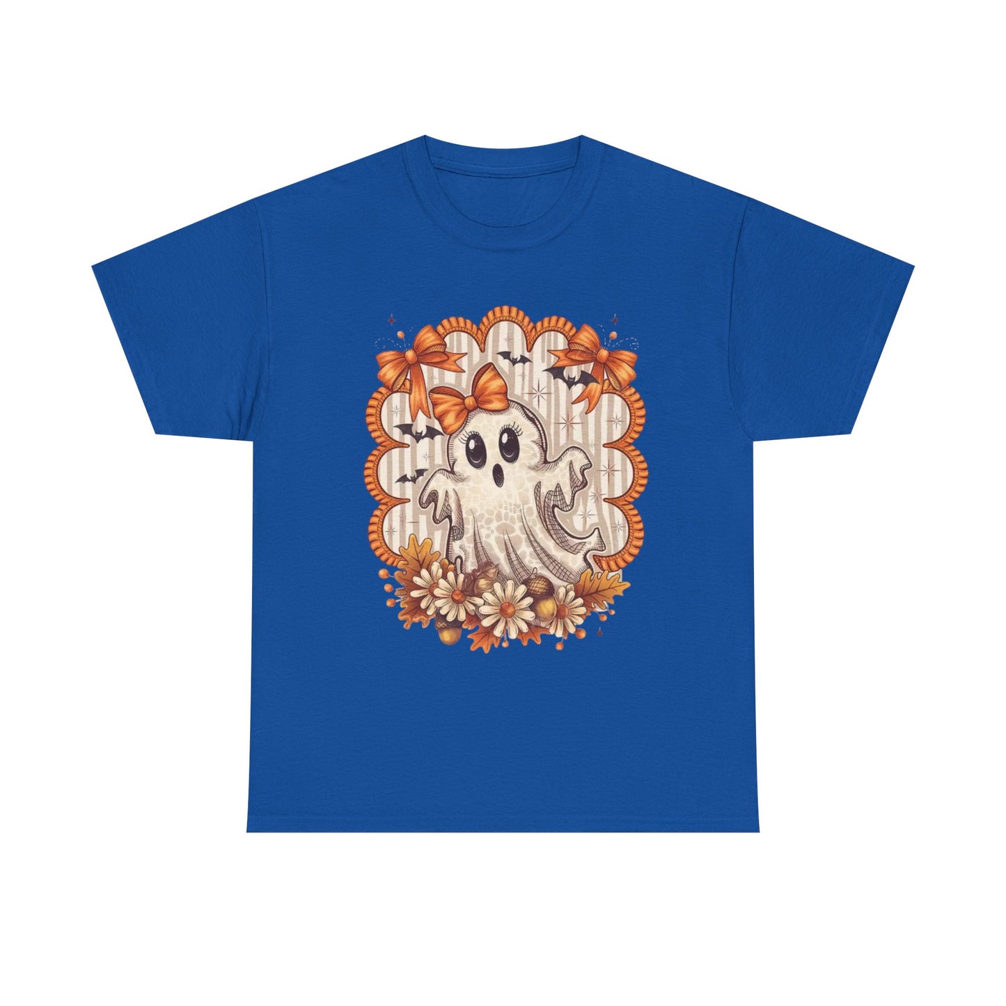 Fall Ghost Unisex Cotton Tee, Halloween Shirt, Autumn Fashion, Cute Ghost Apparel, Gift for Spooky Season