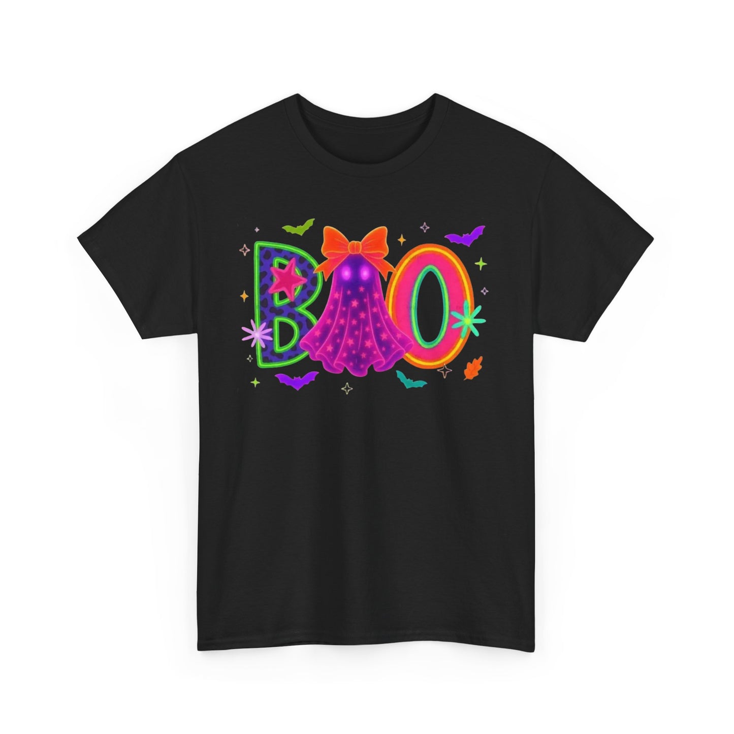 BOO Halloween Unisex Heavy Cotton Tee, Funny Costume Shirt, Ghost Party T-Shirt, Spooky Graphic Tee, Fall Seasonal Apparel