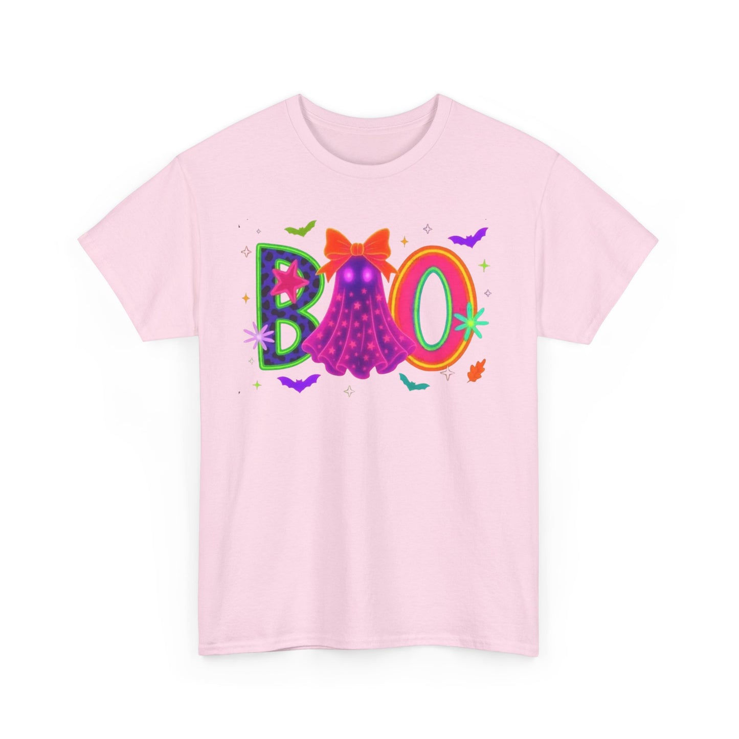 BOO Halloween Unisex Heavy Cotton Tee, Funny Costume Shirt, Ghost Party T-Shirt, Spooky Graphic Tee, Fall Seasonal Apparel