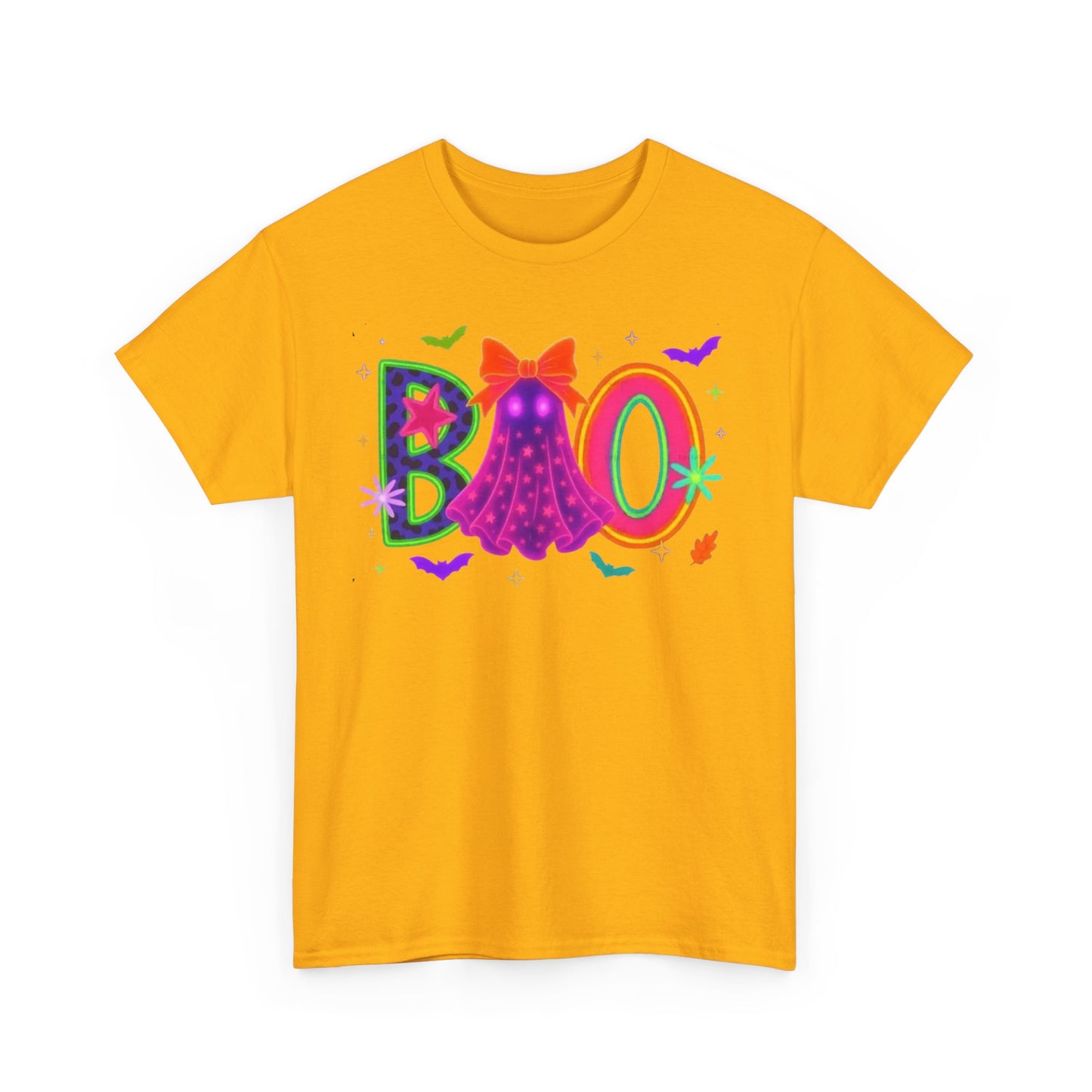 BOO Halloween Unisex Heavy Cotton Tee, Funny Costume Shirt, Ghost Party T-Shirt, Spooky Graphic Tee, Fall Seasonal Apparel