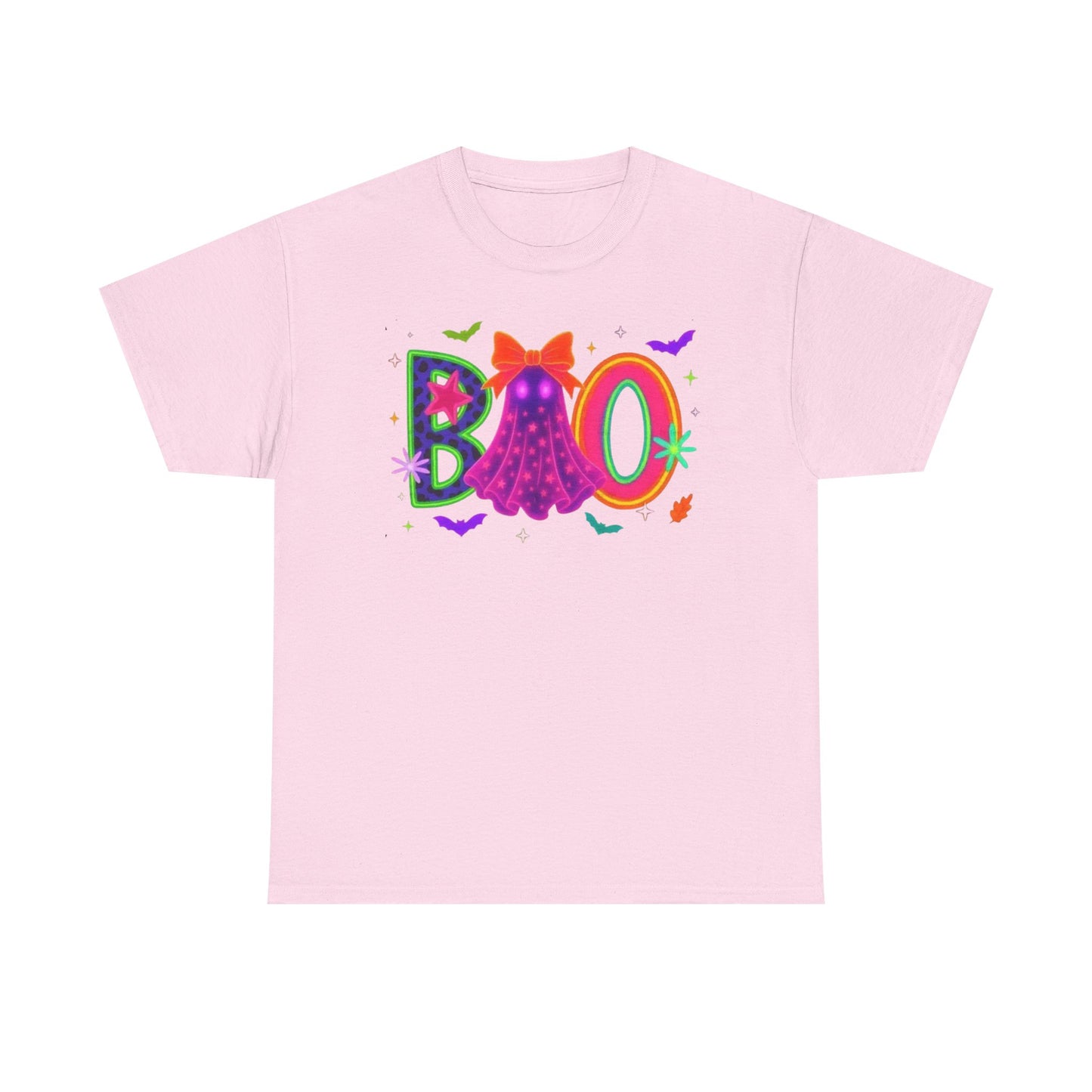 BOO Halloween Unisex Heavy Cotton Tee, Funny Costume Shirt, Ghost Party T-Shirt, Spooky Graphic Tee, Fall Seasonal Apparel