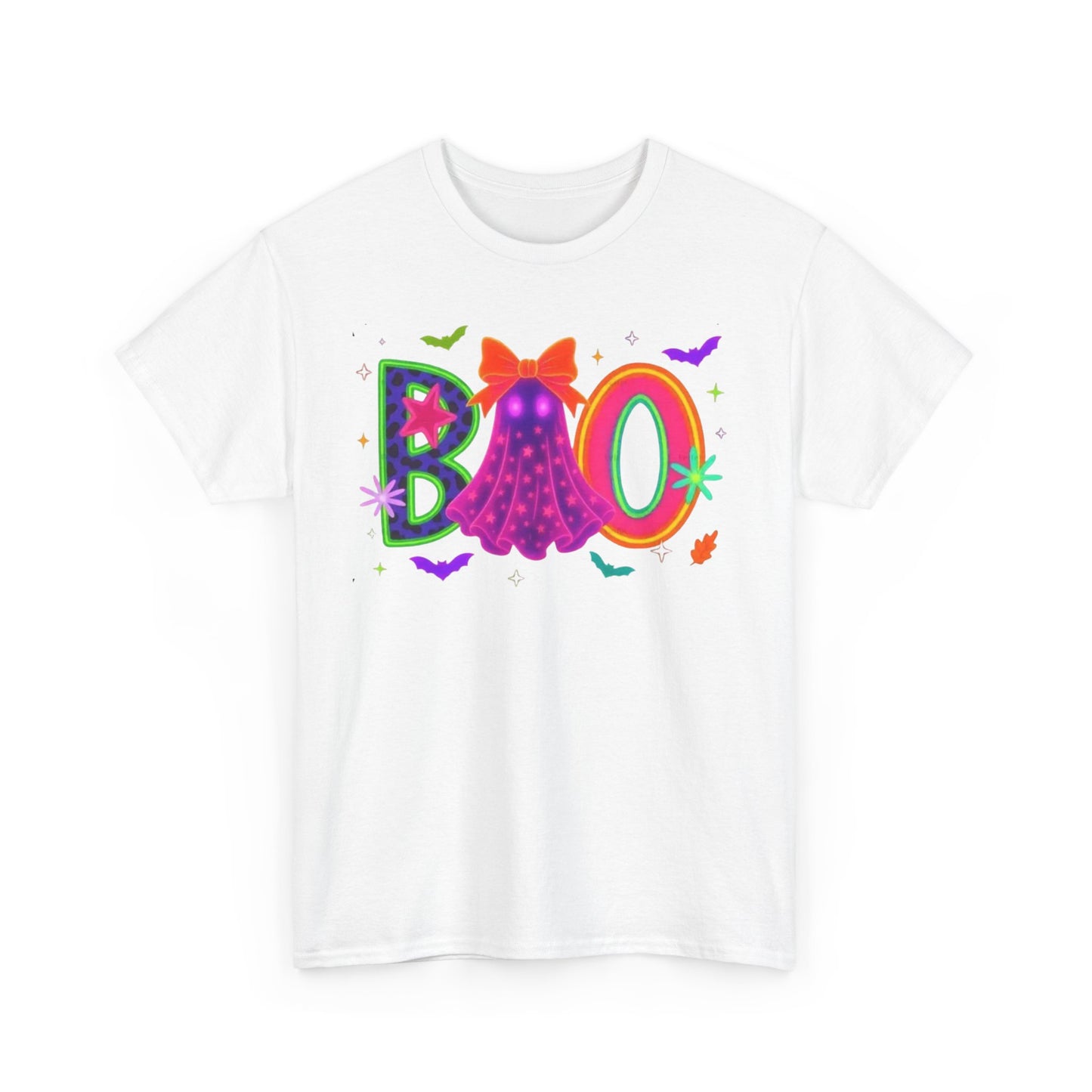 BOO Halloween Unisex Heavy Cotton Tee, Funny Costume Shirt, Ghost Party T-Shirt, Spooky Graphic Tee, Fall Seasonal Apparel