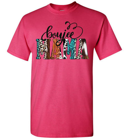 Boujee Mama Animal Print Graphic Tee Shirt Top