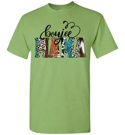 Boujee Mama Animal Print Graphic Tee Shirt Top