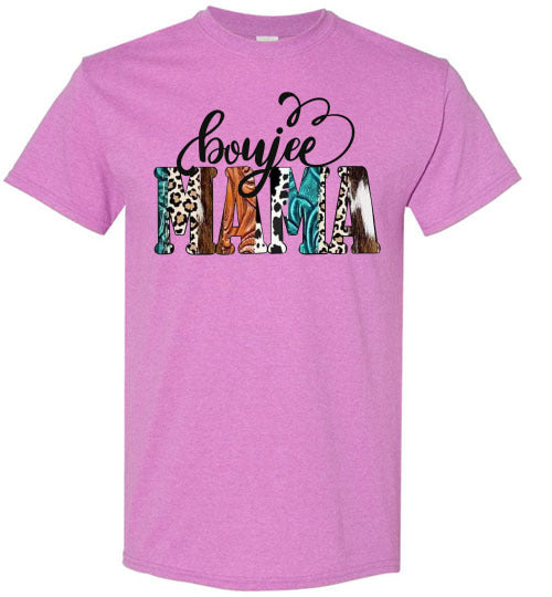 Boujee Mama Animal Print Graphic Tee Shirt Top