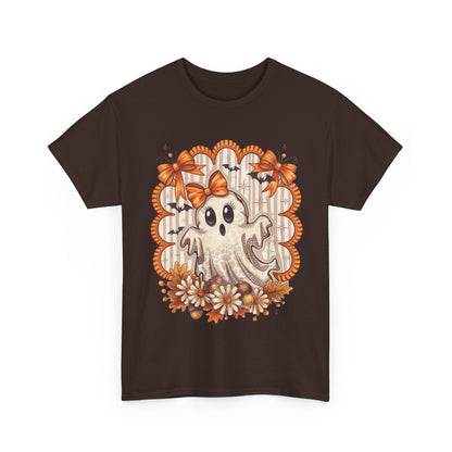 Fall Ghost Unisex Cotton Tee, Halloween Shirt, Autumn Fashion, Cute Ghost Apparel, Gift for Spooky Season