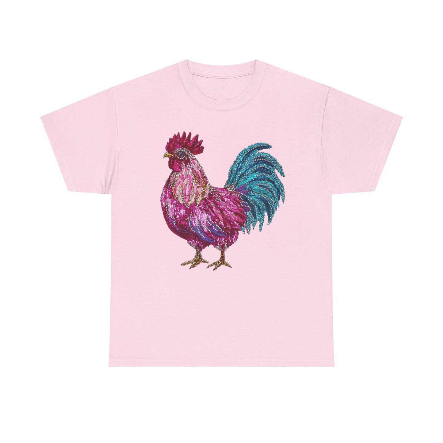Vibrant Rooster Graphic Tee, Unisex Heavy Cotton Shirt, Farmhouse Clothing, Animal Lover Gift, Casual Tee, Birthday Present
