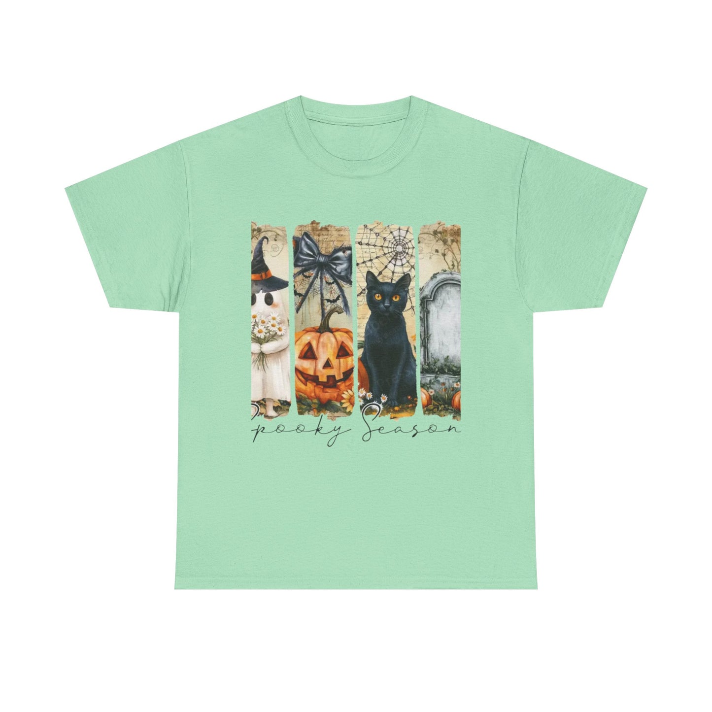 Halloween Cat Tee, Vintage Halloween Shirt, Unisex T-Shirt, Fall Graphic Tee, Spooky Season Apparel, Cat Lover Gift