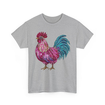 Vibrant Rooster Graphic Tee, Unisex Heavy Cotton Shirt, Farmhouse Clothing, Animal Lover Gift, Casual Tee, Birthday Present