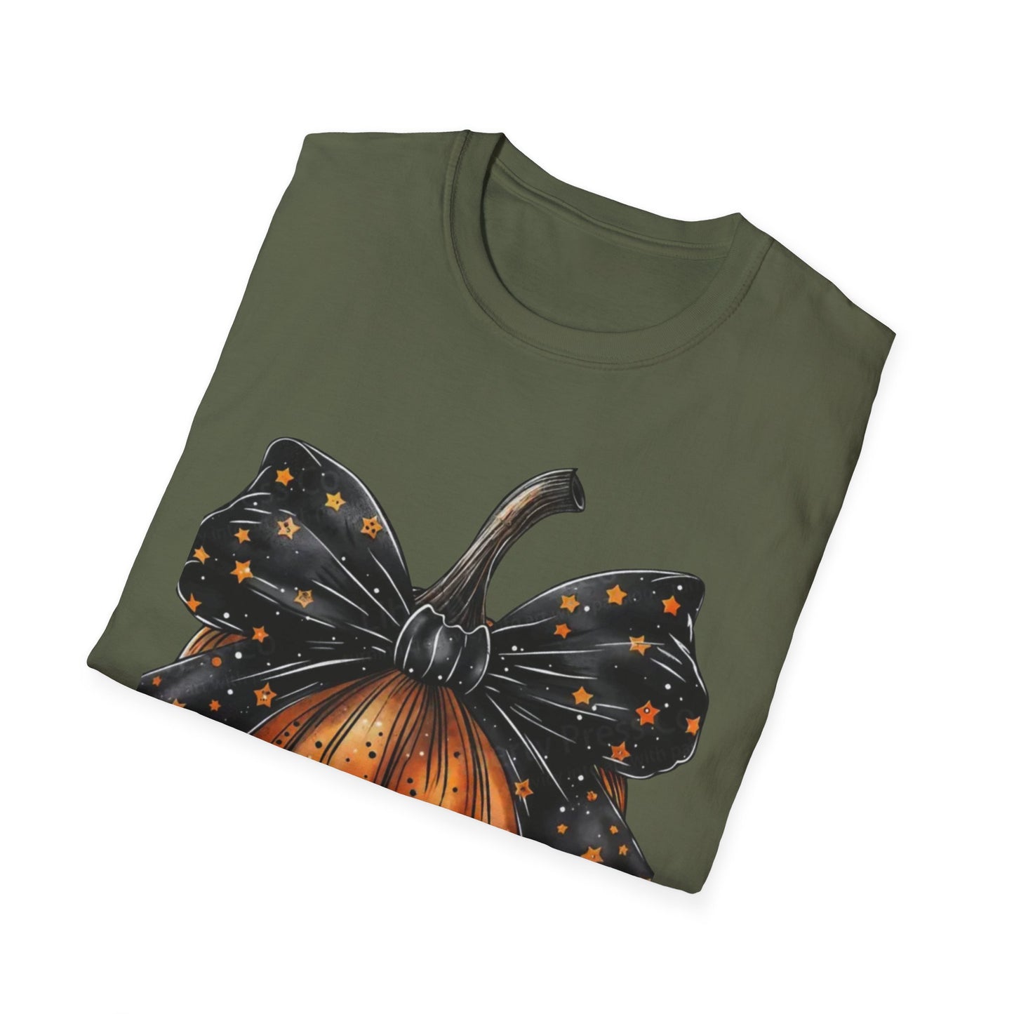 Festive Pumpkin Unisex Softstyle T-Shirt, Fall Fashion Tee, Halloween Shirt, Casual Autumn Wear, Seasonal Gift