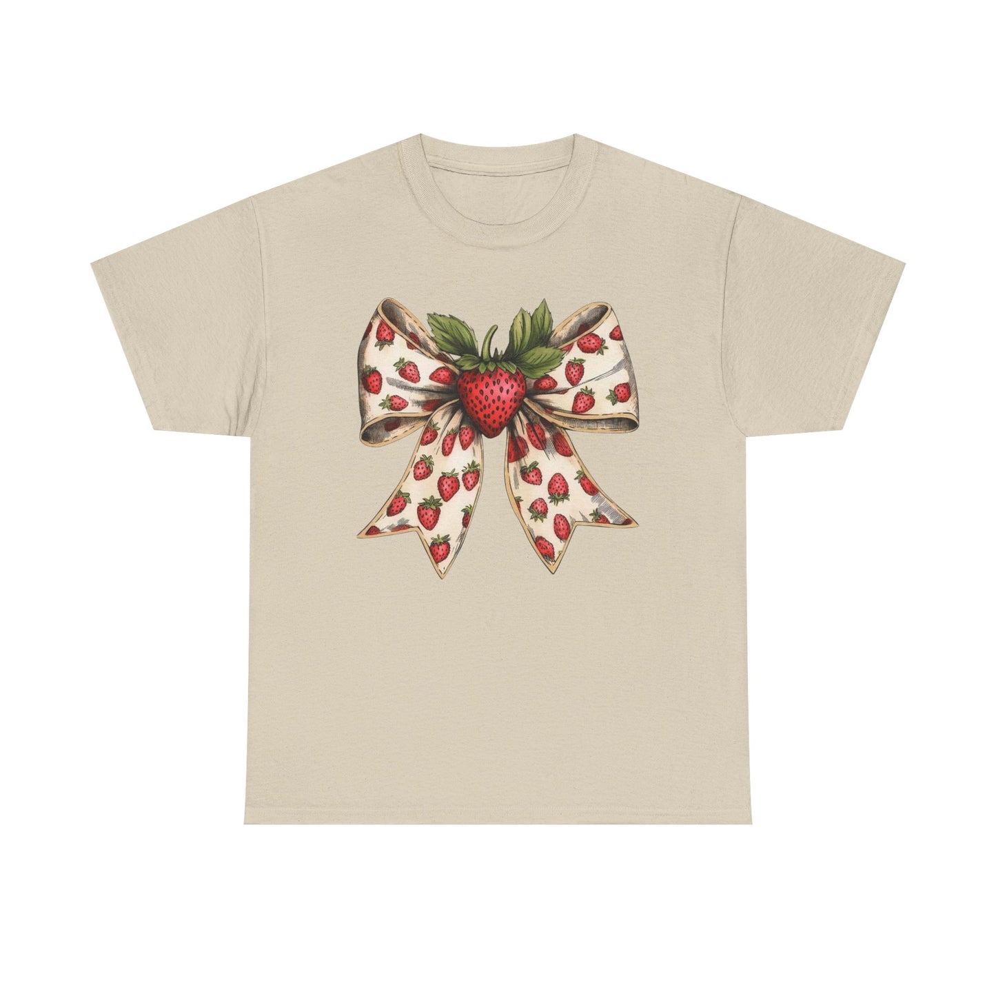 Strawberry Bow Graphic Tee - Cute Summer Shirt, Gift for Her, Berry Lover Apparel, Spring Fashion, Casual Outfit