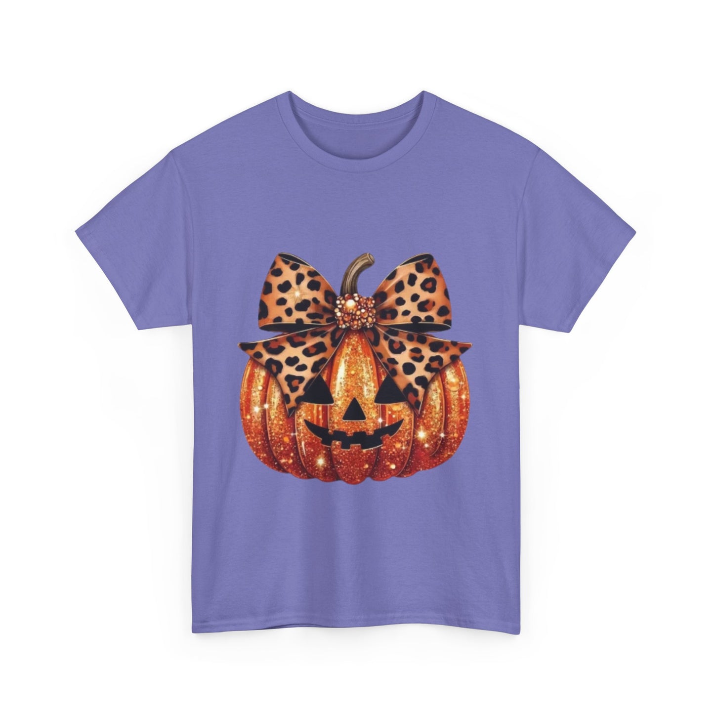 Leopard Bow Pumpkin Tee, Cute Halloween Shirt, Fall Fashion, Unisex Graphic Tee, Autumn Apparel, Pumpkin Lover Gift