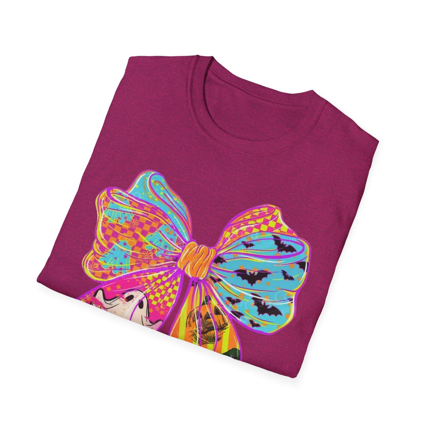 Colorful Bow Graphic Unisex T-Shirt, Fun Graphic Tee, Stylish Casual Wear, Perfect Gift for Birthdays, Festivals, and Celebrations