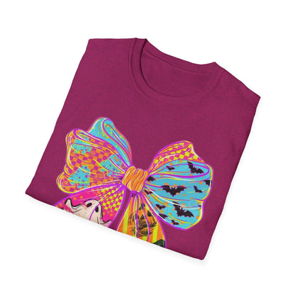 Colorful Bow Graphic Unisex T-Shirt, Fun Graphic Tee, Stylish Casual Wear, Perfect Gift for Birthdays, Festivals, and Celebrations