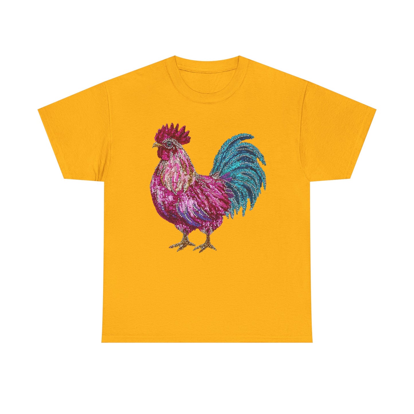 Vibrant Rooster Graphic Tee, Unisex Heavy Cotton Shirt, Farmhouse Clothing, Animal Lover Gift, Casual Tee, Birthday Present