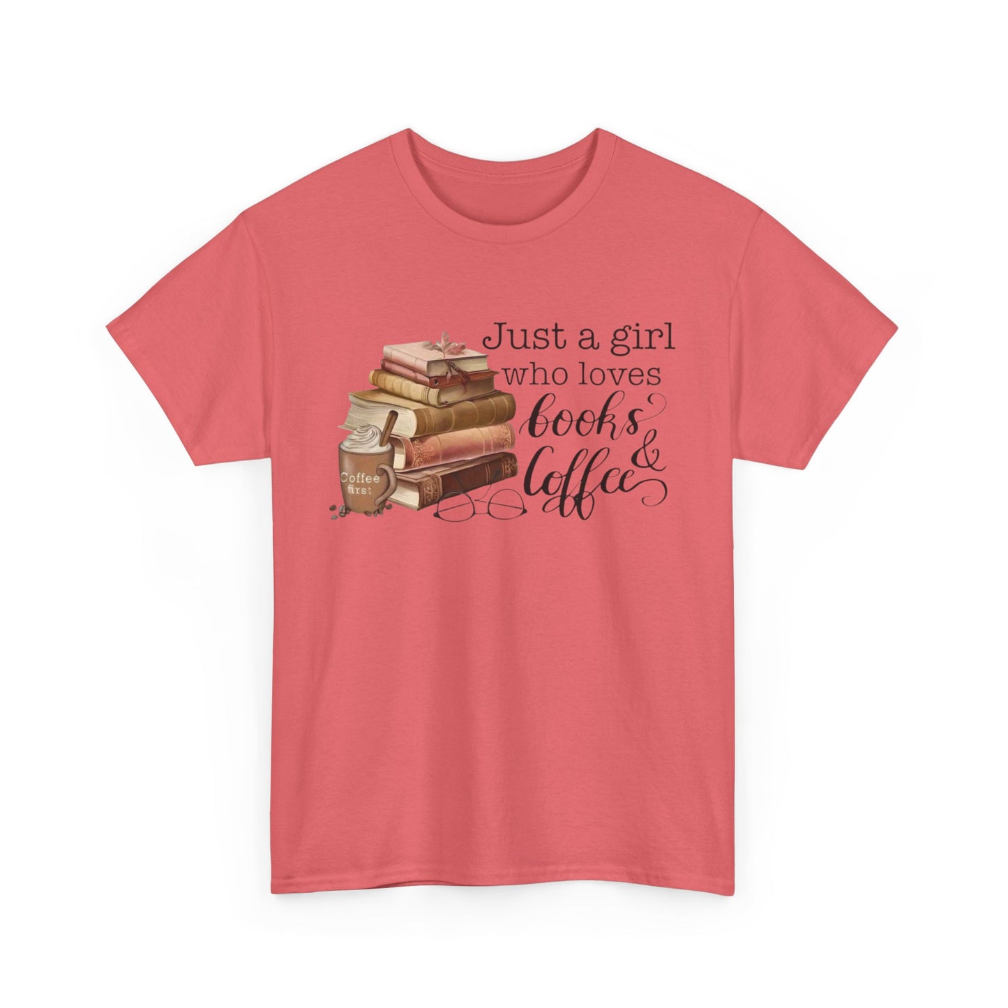 Book Lover's Unisex Tee, Just a Girl Who Loves Books & Coffee Shirt, Cozy Reading Gift, Casual Literary Apparel, Bookworm T-Shirt