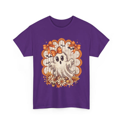 Fall Ghost Unisex Cotton Tee, Halloween Shirt, Autumn Fashion, Cute Ghost Apparel, Gift for Spooky Season