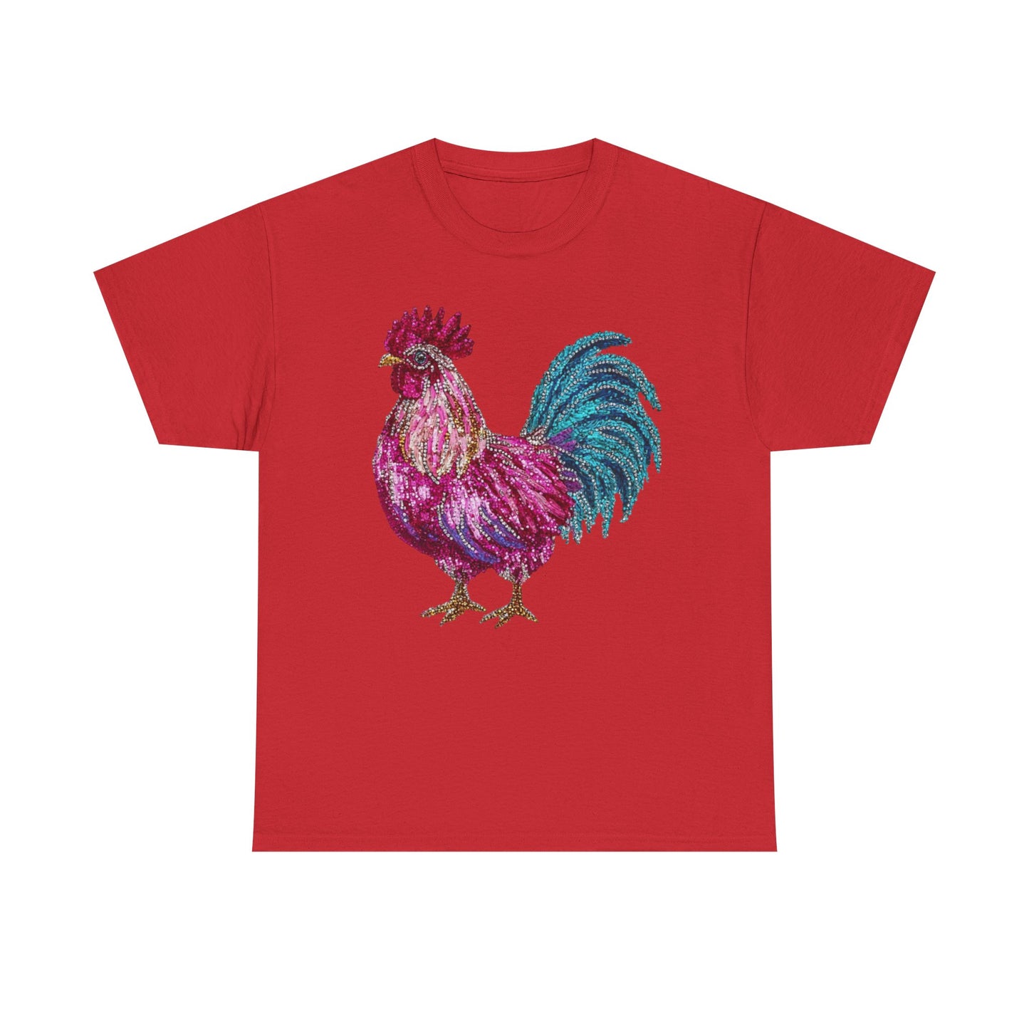 Vibrant Rooster Graphic Tee, Unisex Heavy Cotton Shirt, Farmhouse Clothing, Animal Lover Gift, Casual Tee, Birthday Present