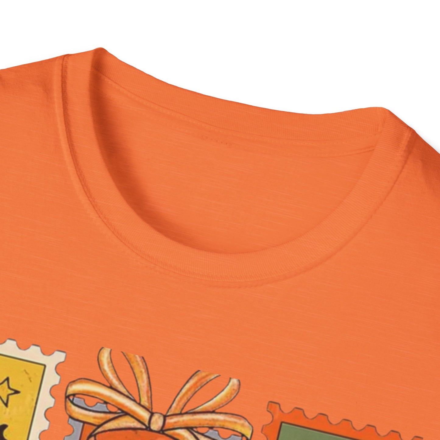 Halloween Themed Unisex Softstyle T-Shirt - Spooky Stamp Design, Fall Fashion, Trick or Treat, Halloween Party, Gift for Ghost Lovers