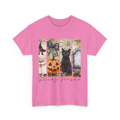 Halloween Cat Tee, Vintage Halloween Shirt, Unisex T-Shirt, Fall Graphic Tee, Spooky Season Apparel, Cat Lover Gift