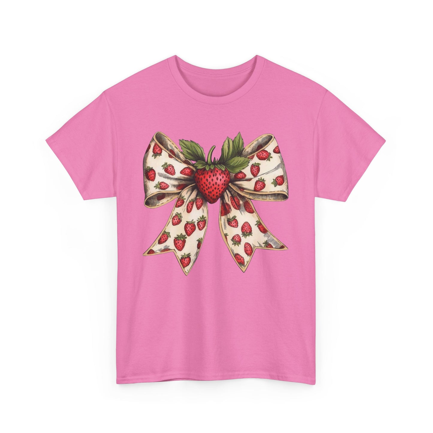 Strawberry Bow Graphic Tee - Cute Summer Shirt, Gift for Her, Berry Lover Apparel, Spring Fashion, Casual Outfit