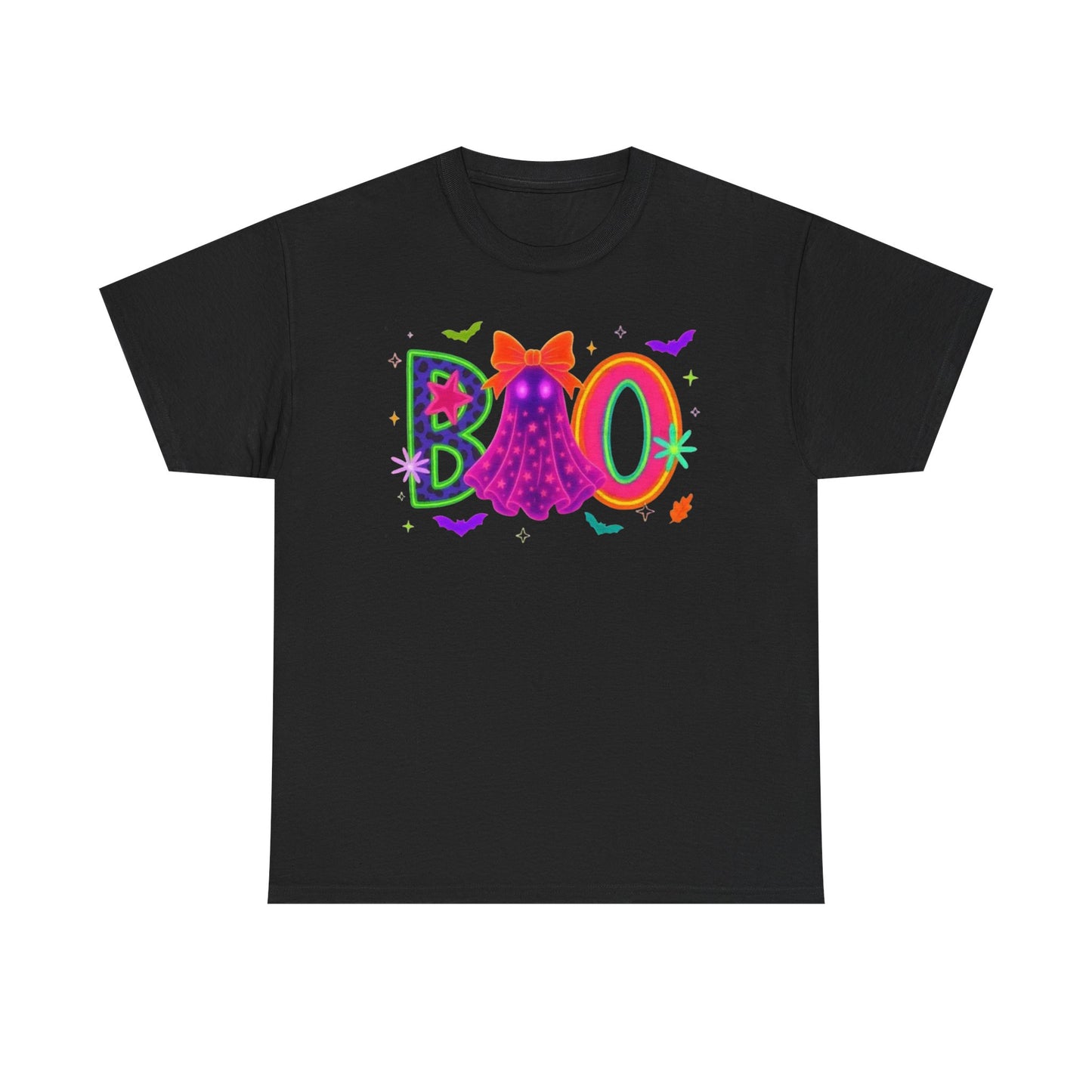 BOO Halloween Unisex Heavy Cotton Tee, Funny Costume Shirt, Ghost Party T-Shirt, Spooky Graphic Tee, Fall Seasonal Apparel