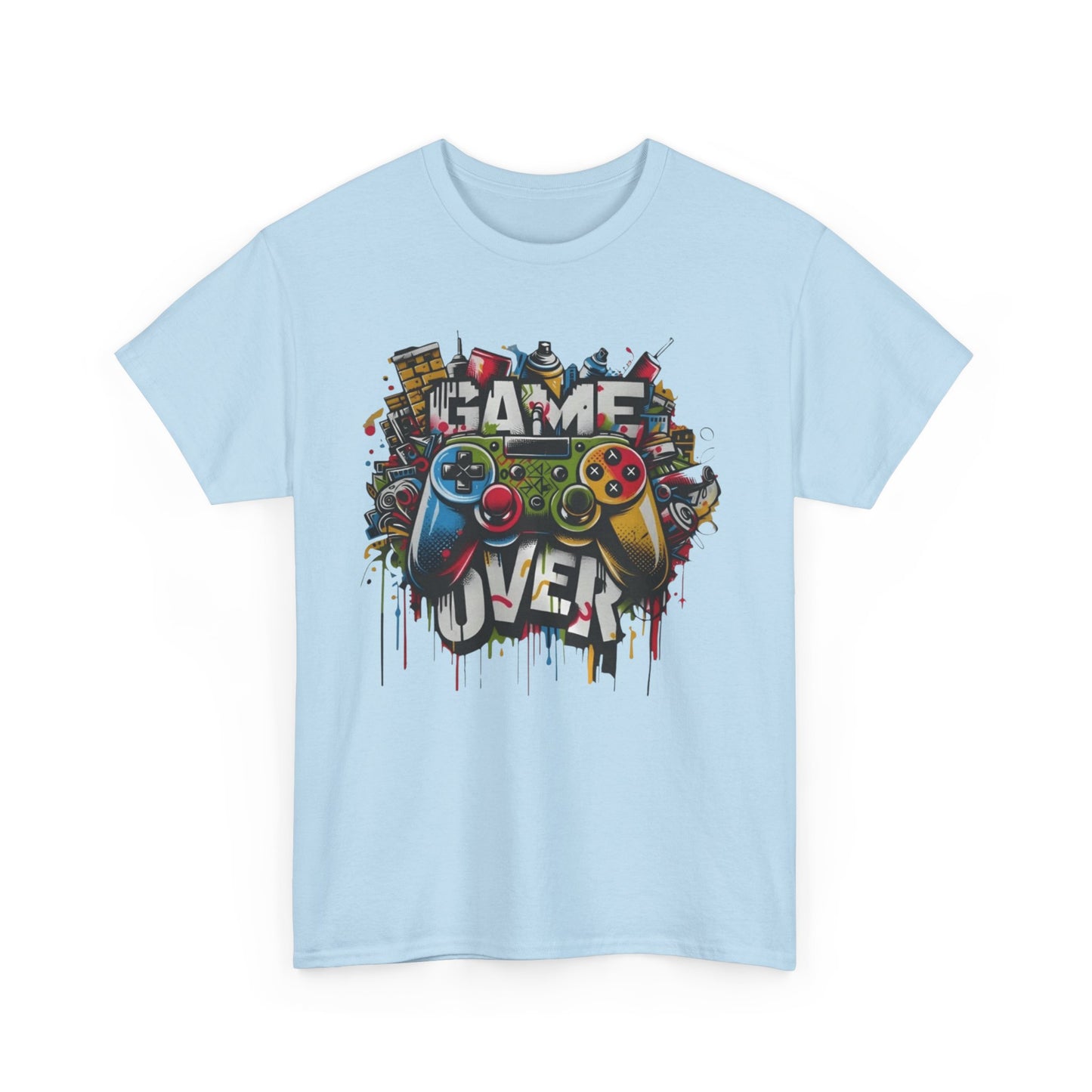 Game Over Unisex Heavy Cotton Tee, Gamer Shirt, Video Game Apparel, Casual Wear, Perfect Gift for Gamers, Birthday Gift, Fun Tee