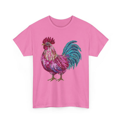 Vibrant Rooster Graphic Tee, Unisex Heavy Cotton Shirt, Farmhouse Clothing, Animal Lover Gift, Casual Tee, Birthday Present