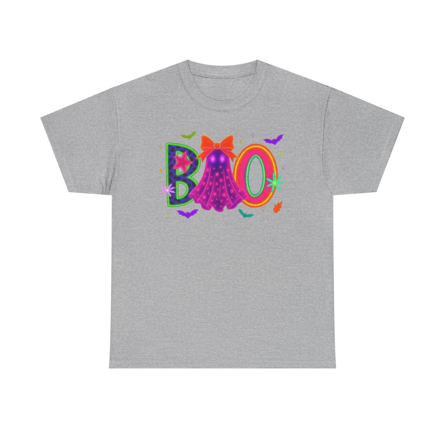 BOO Halloween Unisex Heavy Cotton Tee, Funny Costume Shirt, Ghost Party T-Shirt, Spooky Graphic Tee, Fall Seasonal Apparel