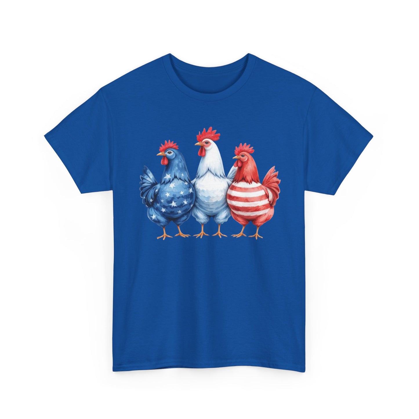 Patriotic Chicken Tee - Cute Farm Animal Shirt, Summer BBQ, Independence Day, Gift for Friends, Unisex Casual Wear