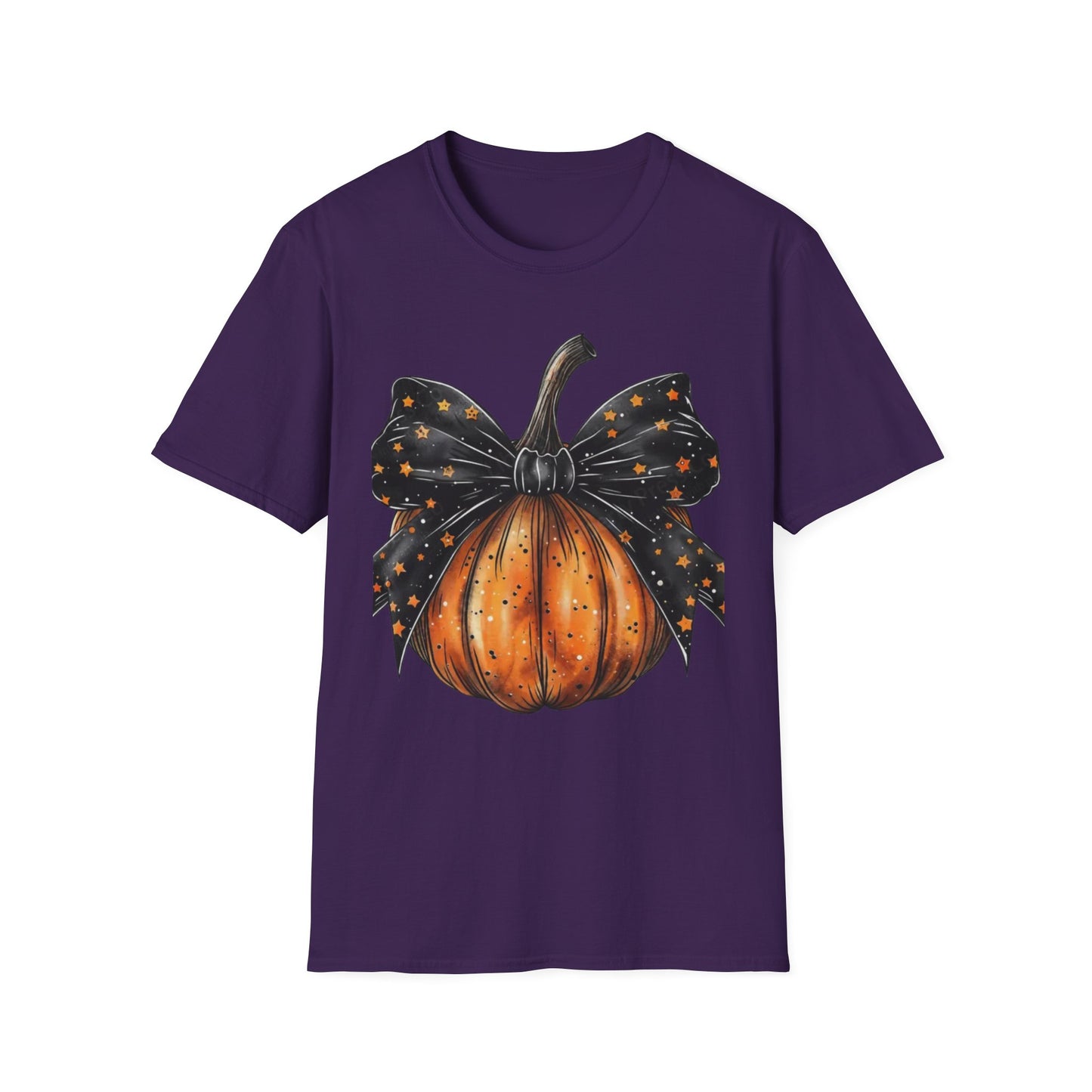 Festive Pumpkin Unisex Softstyle T-Shirt, Fall Fashion Tee, Halloween Shirt, Casual Autumn Wear, Seasonal Gift