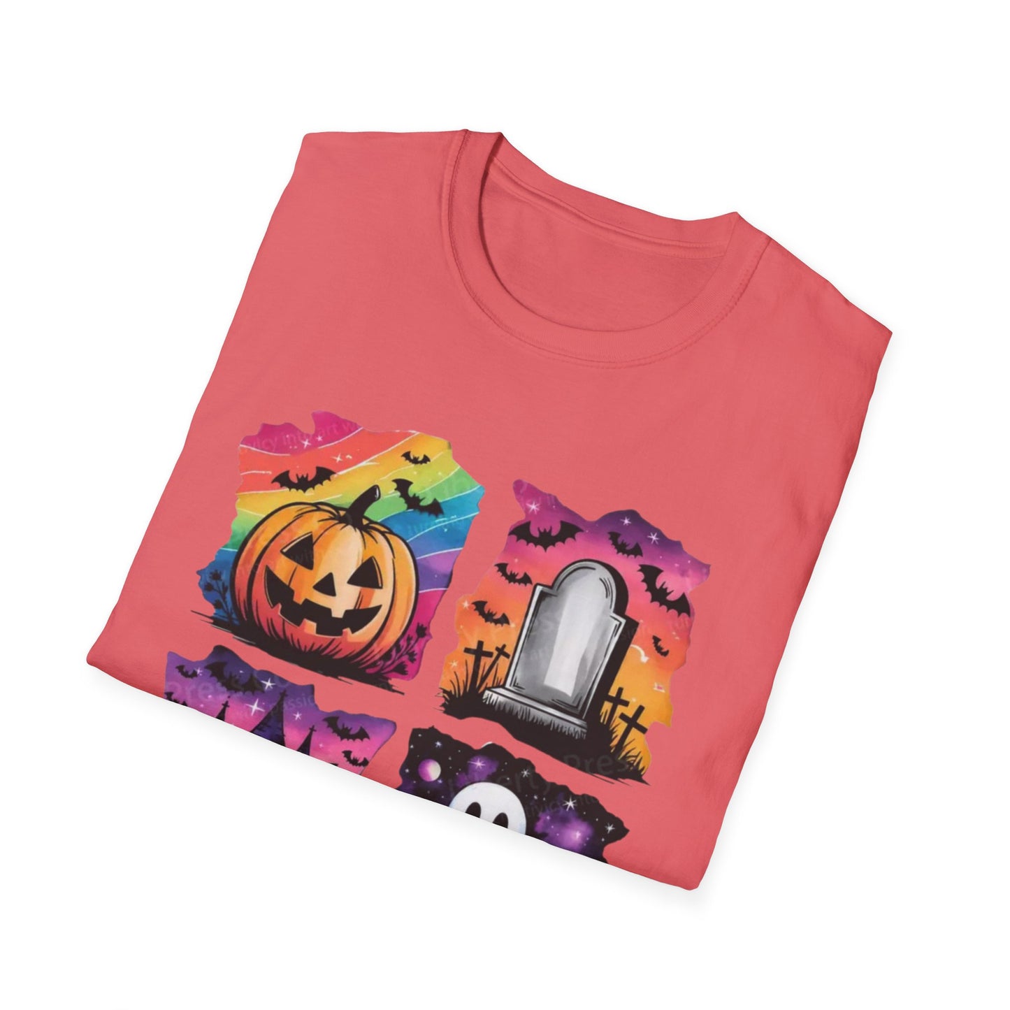 Halloween Graphic Tee, Spooky Season T-Shirt, Unisex Halloween Shirt, Witchy Apparel, October Festive Wear, Ghost and Pumpkin Tee
