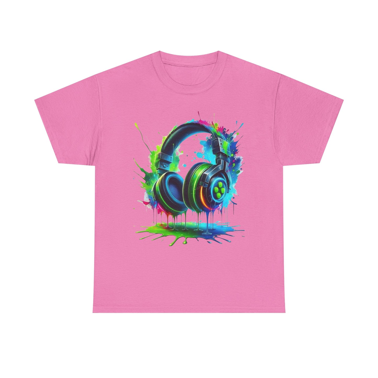 Colorful Headphones Tee, Unisex Music Lover T-Shirt, Perfect Gift for Musicians, Vibrant Graphic Cotton Shirt, Fun Casual Wear