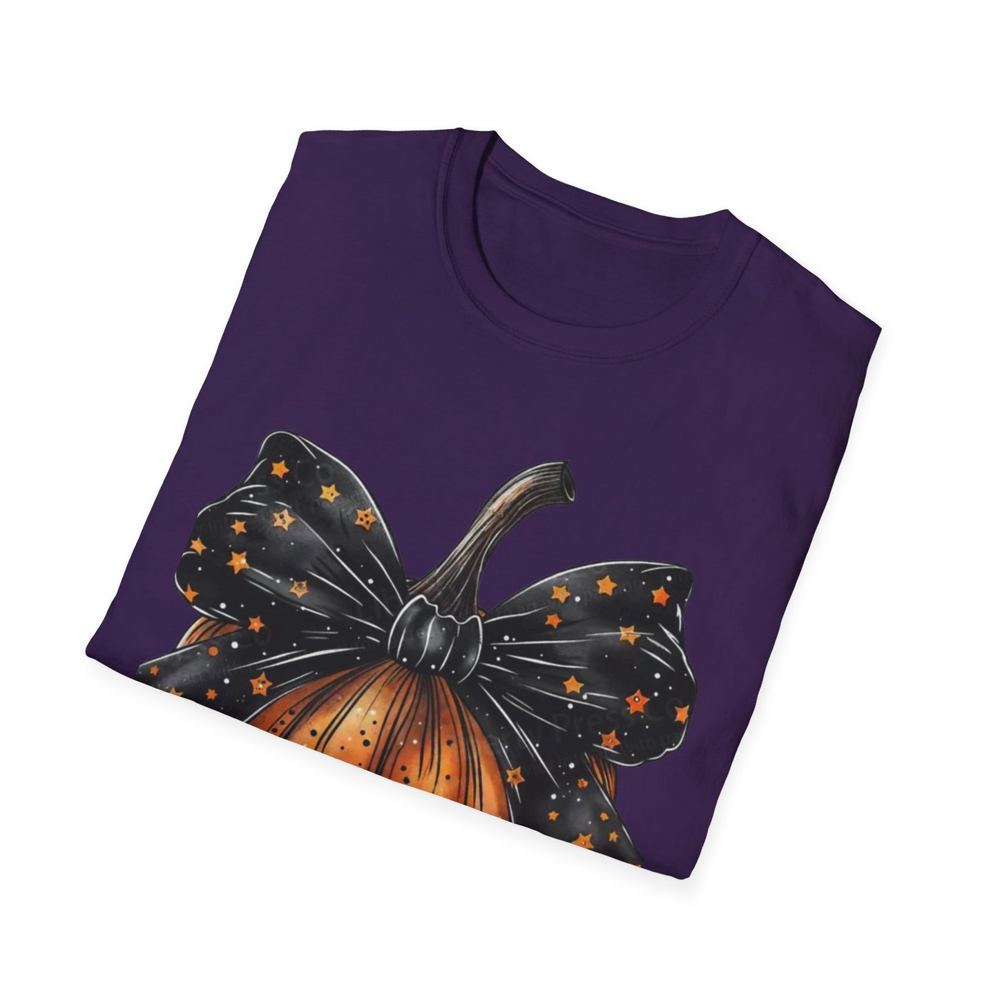 Festive Pumpkin Unisex Softstyle T-Shirt, Fall Fashion Tee, Halloween Shirt, Casual Autumn Wear, Seasonal Gift