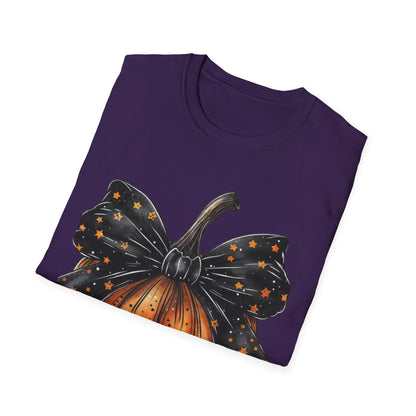 Festive Pumpkin Unisex Softstyle T-Shirt, Fall Fashion Tee, Halloween Shirt, Casual Autumn Wear, Seasonal Gift