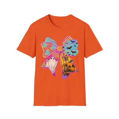 Colorful Bow Graphic Unisex T-Shirt, Fun Graphic Tee, Stylish Casual Wear, Perfect Gift for Birthdays, Festivals, and Celebrations