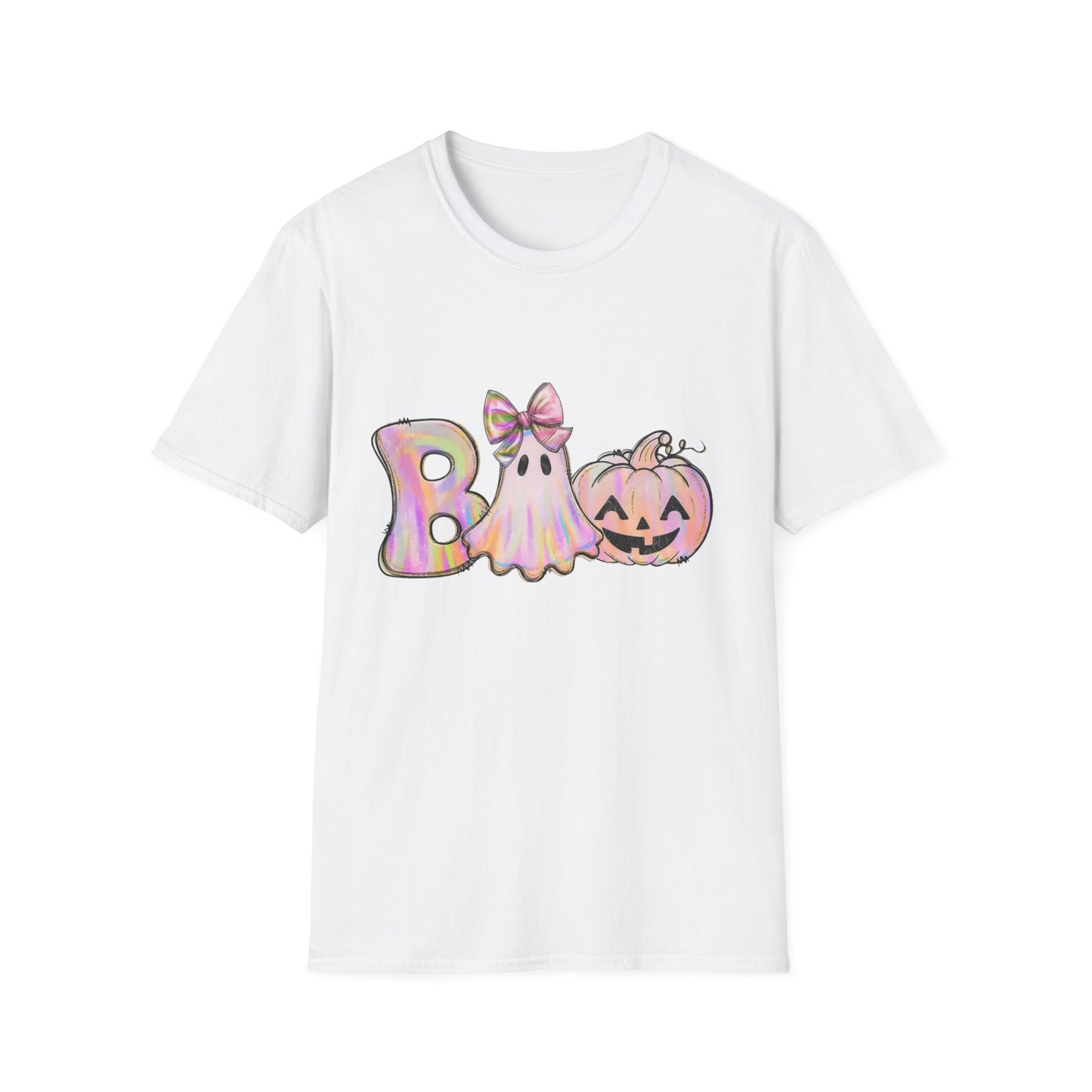 Halloween Ghost Unisex Softstyle T-Shirt, Spooky Tee, Fall Apparel, Pumpkin Shirt, Boo T-Shirt,Halloween Costume