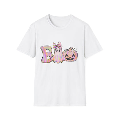 Halloween Ghost Unisex Softstyle T-Shirt, Spooky Tee, Fall Apparel, Pumpkin Shirt, Boo T-Shirt,Halloween Costume