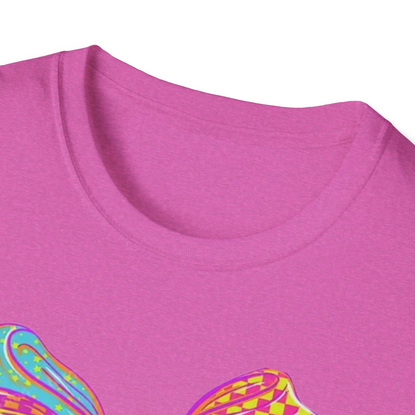 Colorful Bow Graphic Unisex T-Shirt, Fun Graphic Tee, Stylish Casual Wear, Perfect Gift for Birthdays, Festivals, and Celebrations