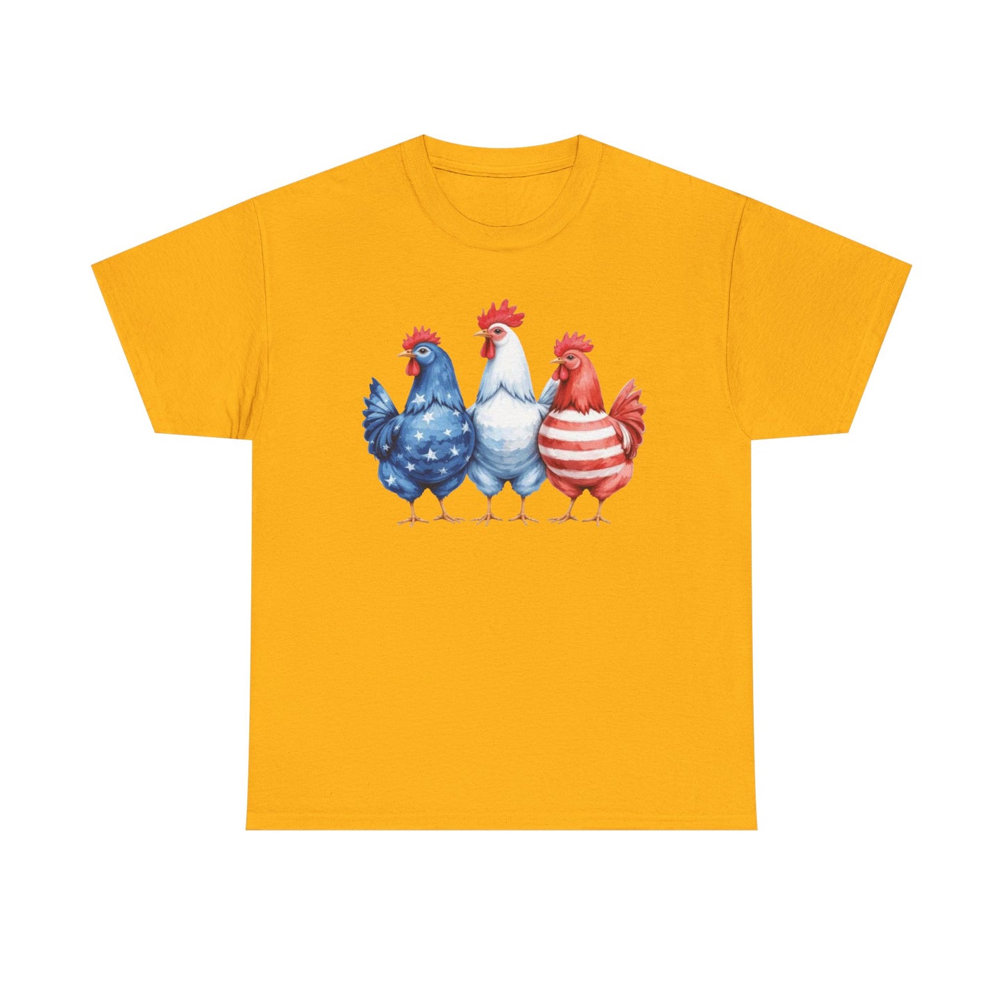 Patriotic Chicken Tee - Cute Farm Animal Shirt, Summer BBQ, Independence Day, Gift for Friends, Unisex Casual Wear