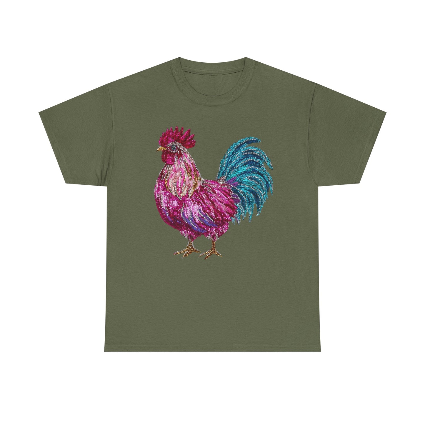 Vibrant Rooster Graphic Tee, Unisex Heavy Cotton Shirt, Farmhouse Clothing, Animal Lover Gift, Casual Tee, Birthday Present