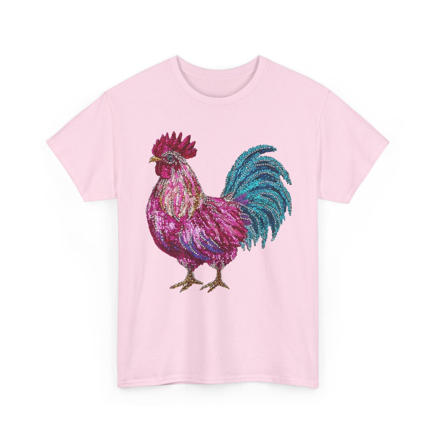 Vibrant Rooster Graphic Tee, Unisex Heavy Cotton Shirt, Farmhouse Clothing, Animal Lover Gift, Casual Tee, Birthday Present