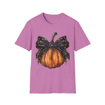 Festive Pumpkin Unisex Softstyle T-Shirt, Fall Fashion Tee, Halloween Shirt, Casual Autumn Wear, Seasonal Gift