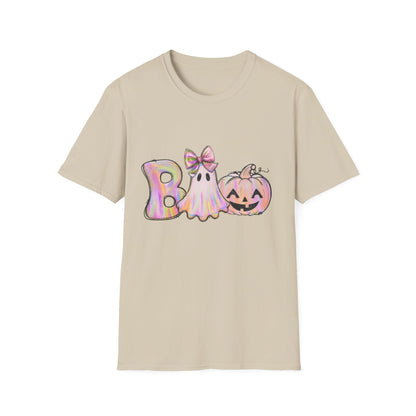 Halloween Ghost Unisex Softstyle T-Shirt, Spooky Tee, Fall Apparel, Pumpkin Shirt, Boo T-Shirt,Halloween Costume