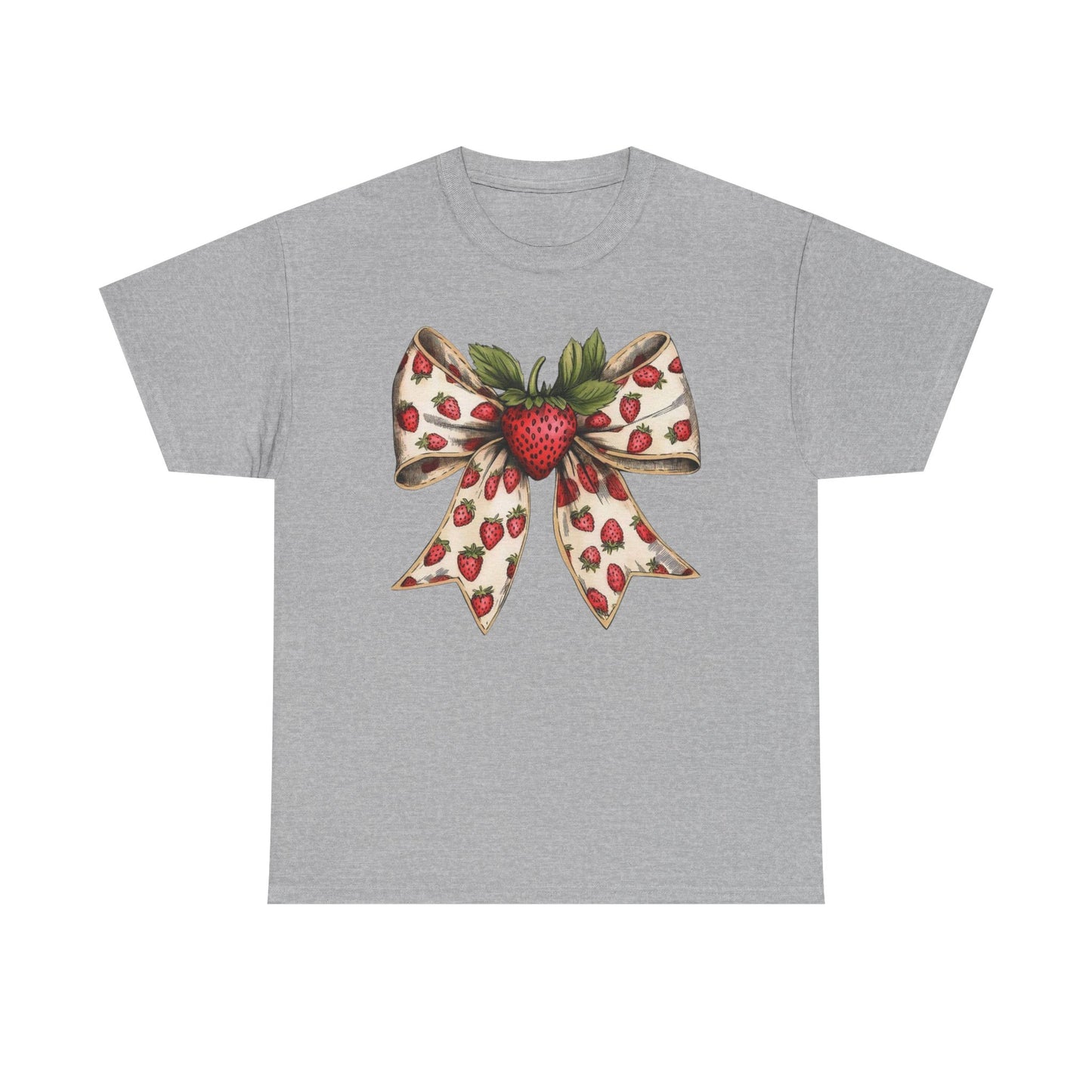 Strawberry Bow Graphic Tee - Cute Summer Shirt, Gift for Her, Berry Lover Apparel, Spring Fashion, Casual Outfit